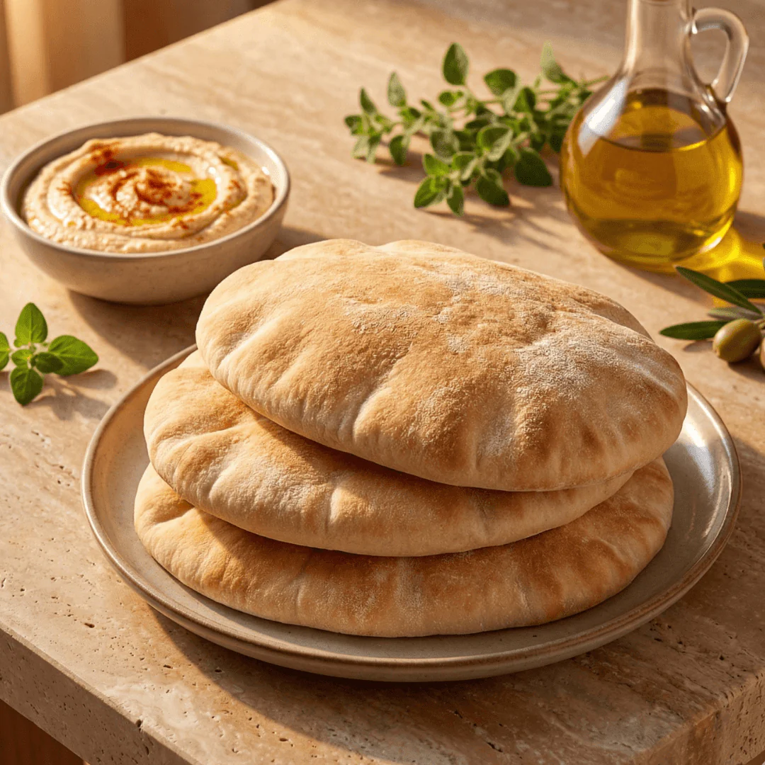 Handmade Cypriot Pita Bread – Vegan-Friendly, Soft & Fillable (6 pcs) - Image 3